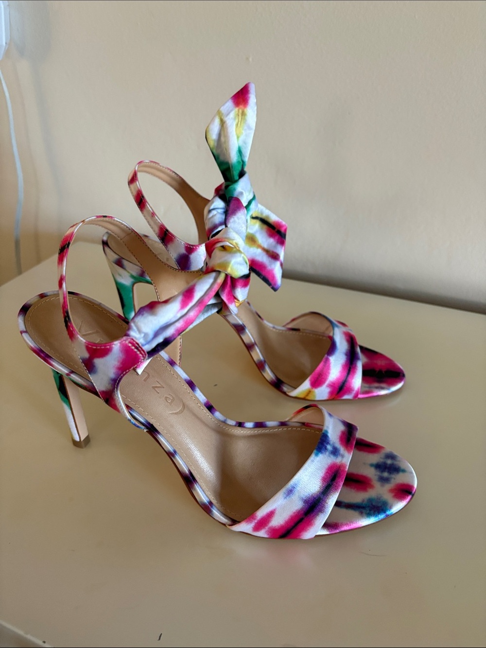 Brand new never worn Vicenza Colorful Tie-Dye Bow Slingback Heels - Women